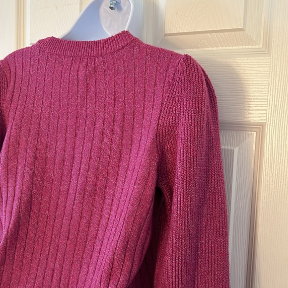 Pink Puff Sleeve Knit Sweater - Picture 13 of 16
